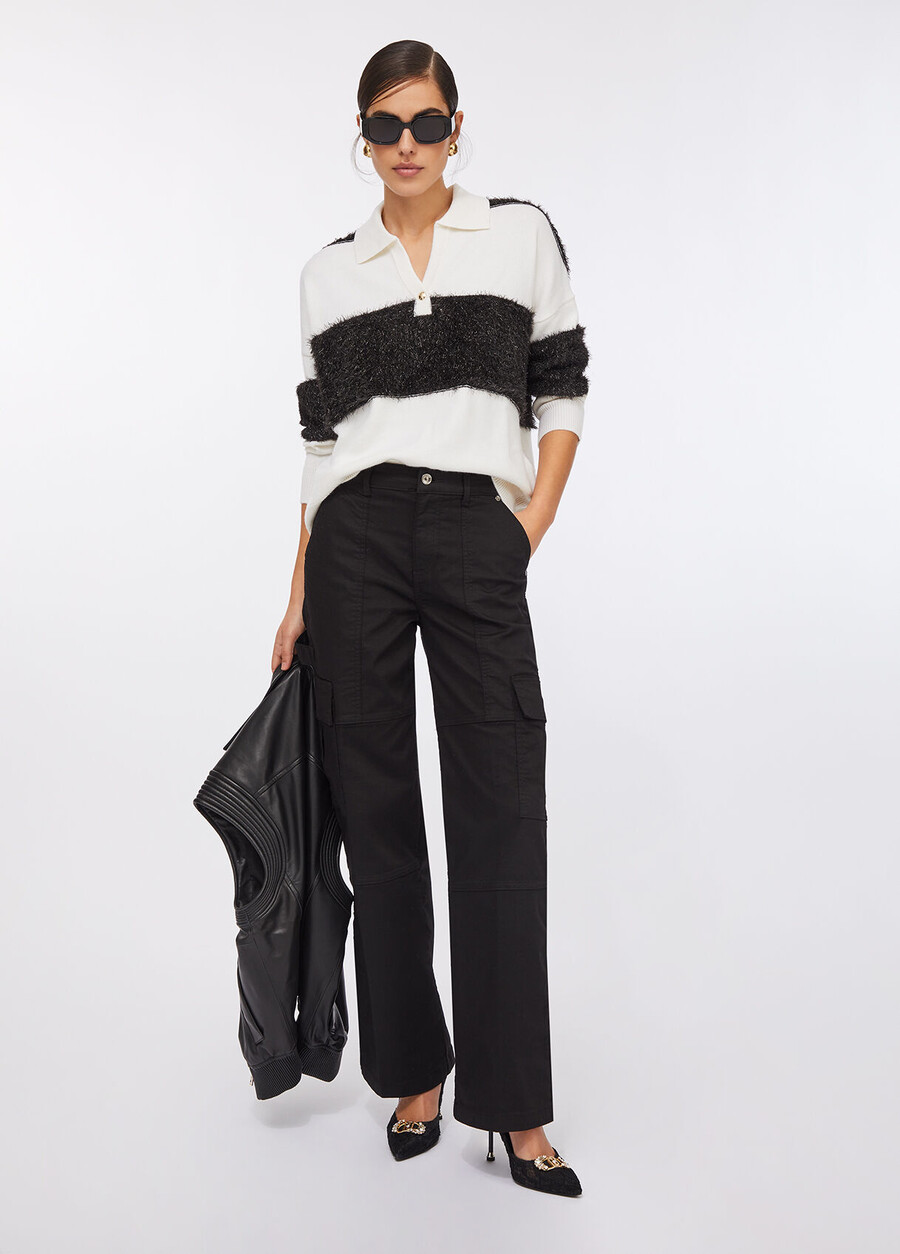 striped wool polo