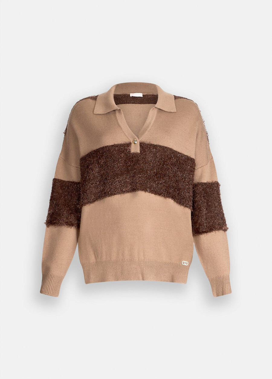 striped wool polo