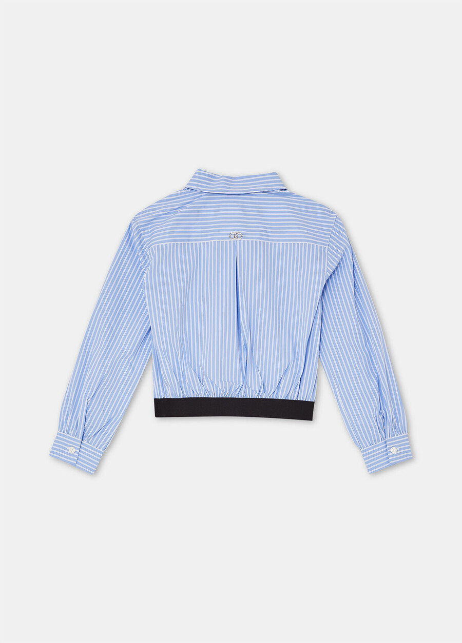 striped cotton shirt with tie