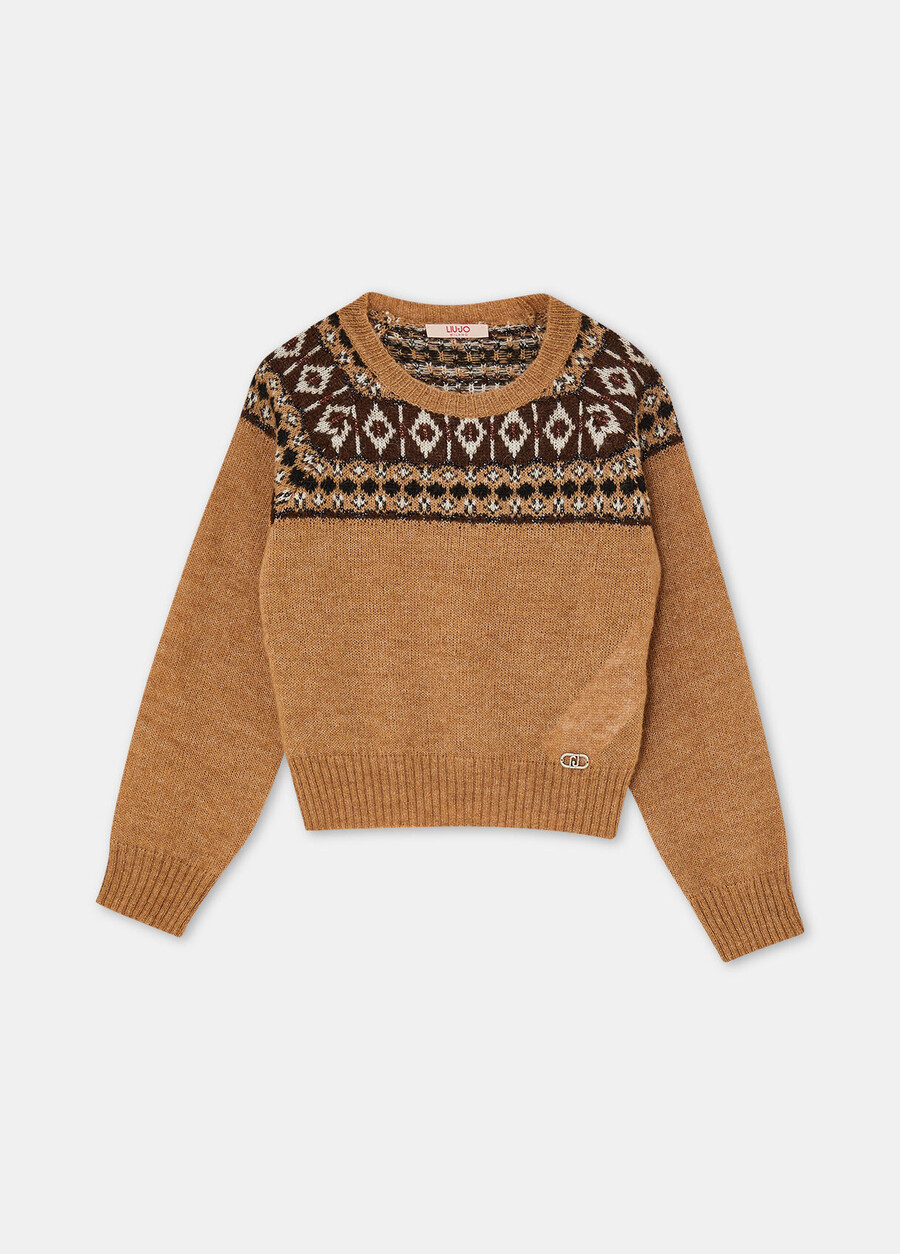 alpaca-blend jacquard jumper