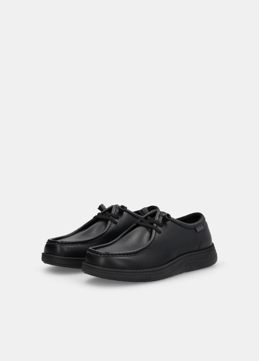 laced leather loafers