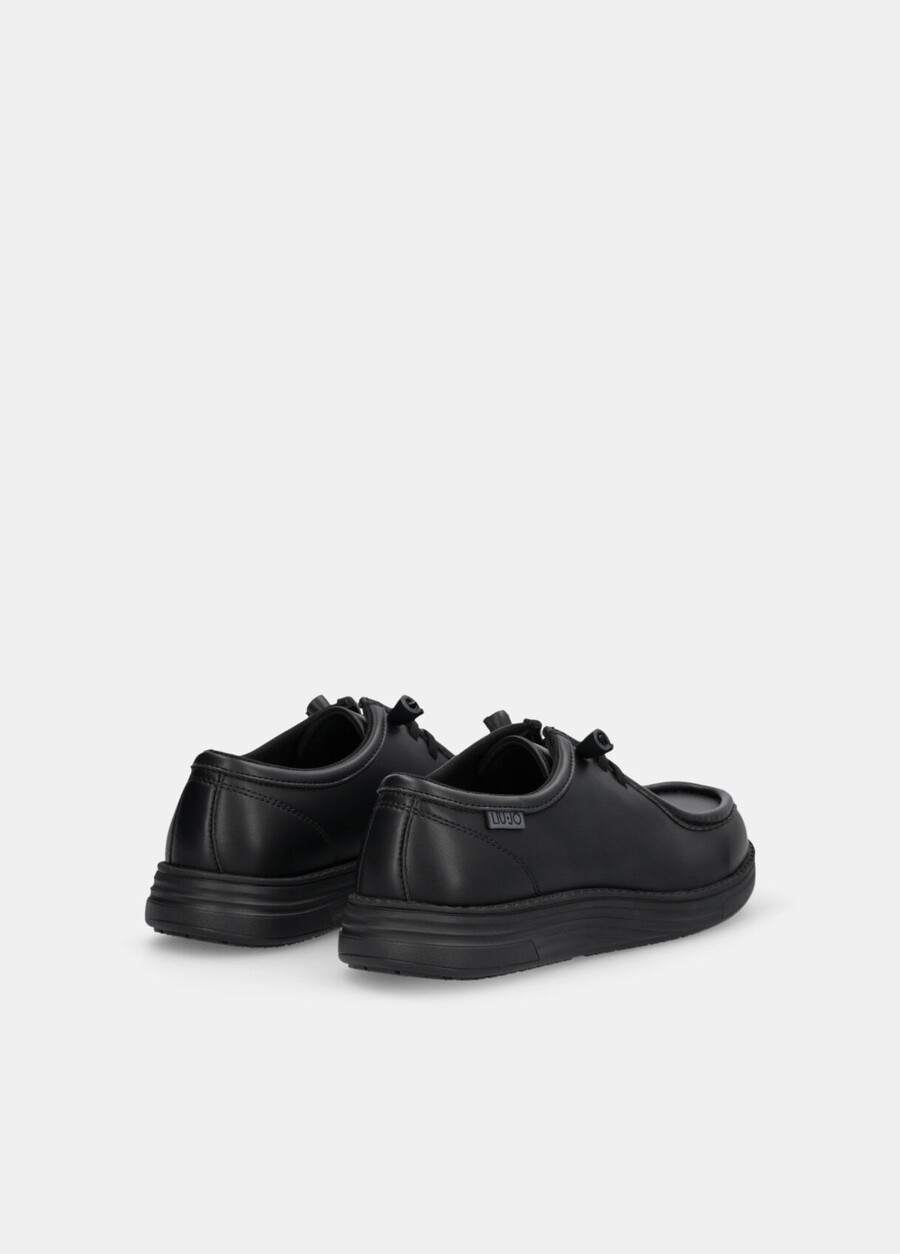 laced leather loafers