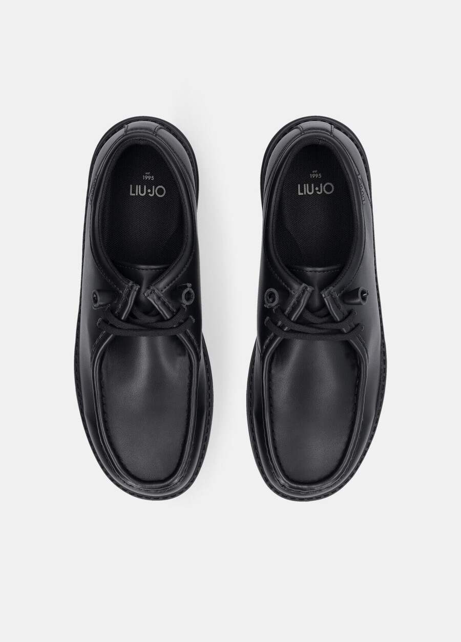 laced leather loafers