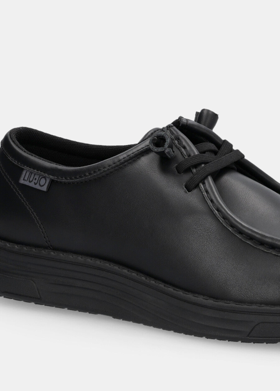 laced leather loafers