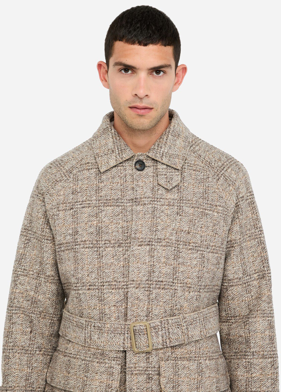 check wool coat