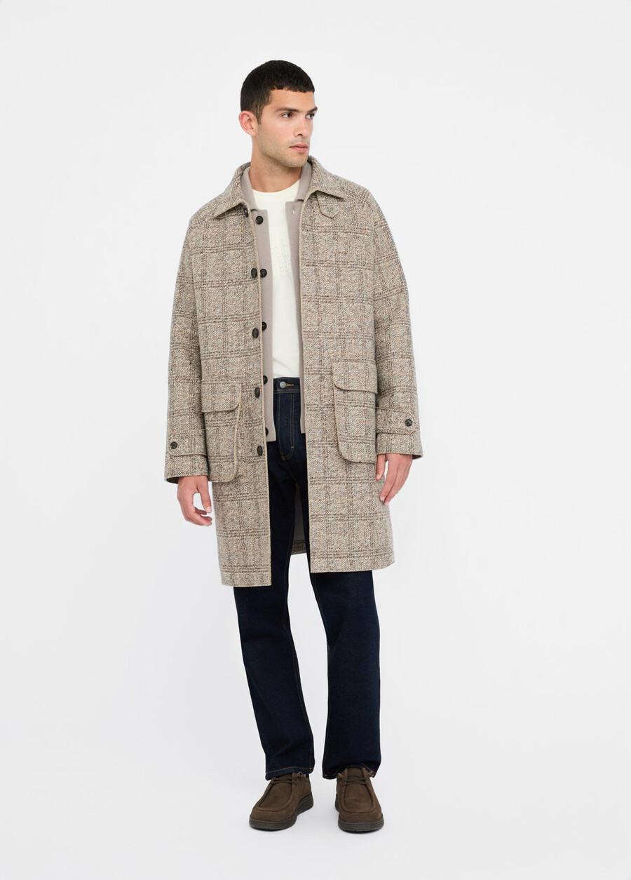 check wool coat
