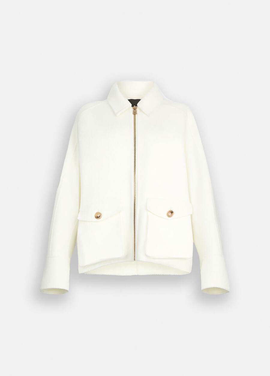wool pea coat with fringes