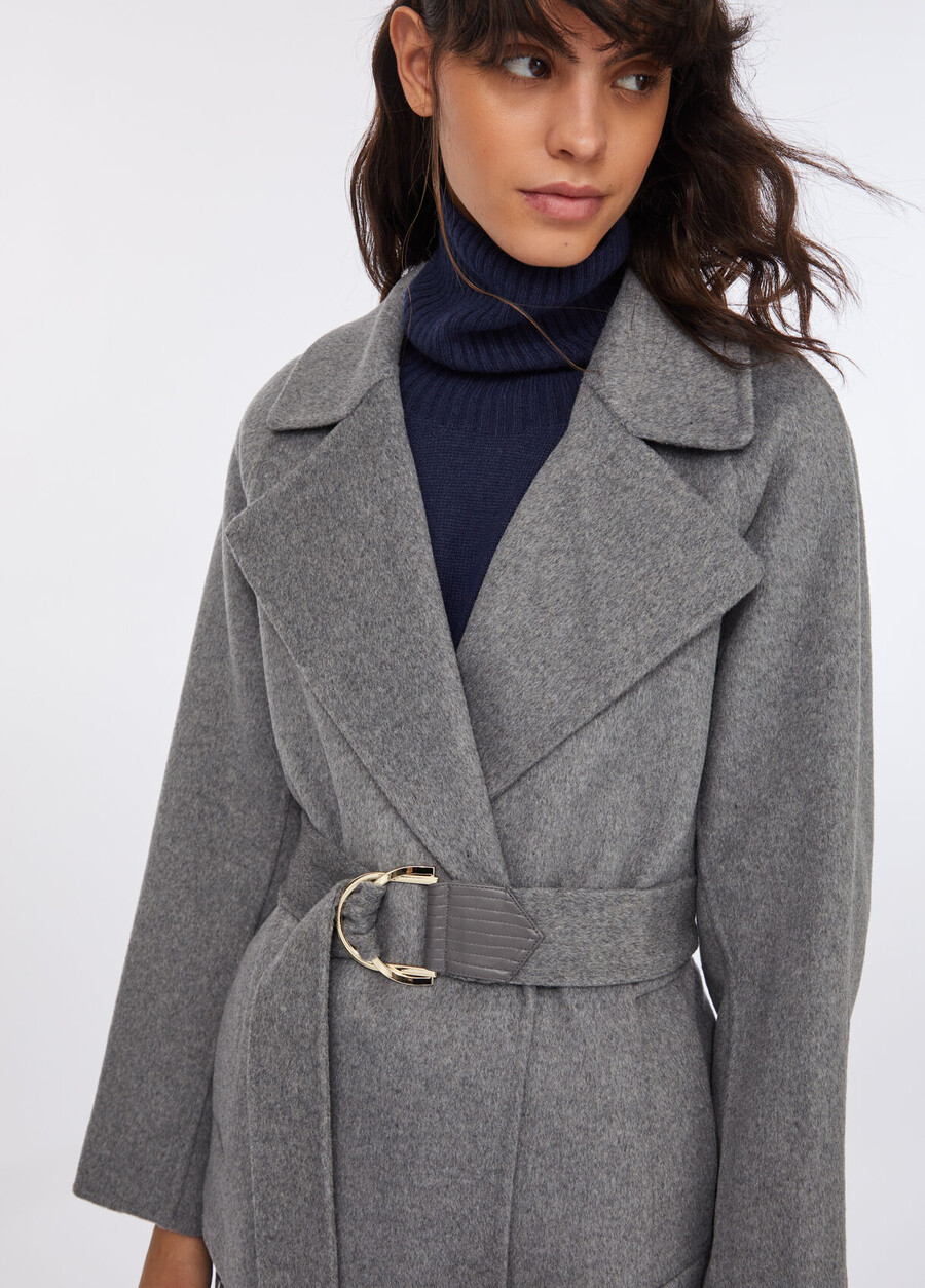 wool coat with belt
