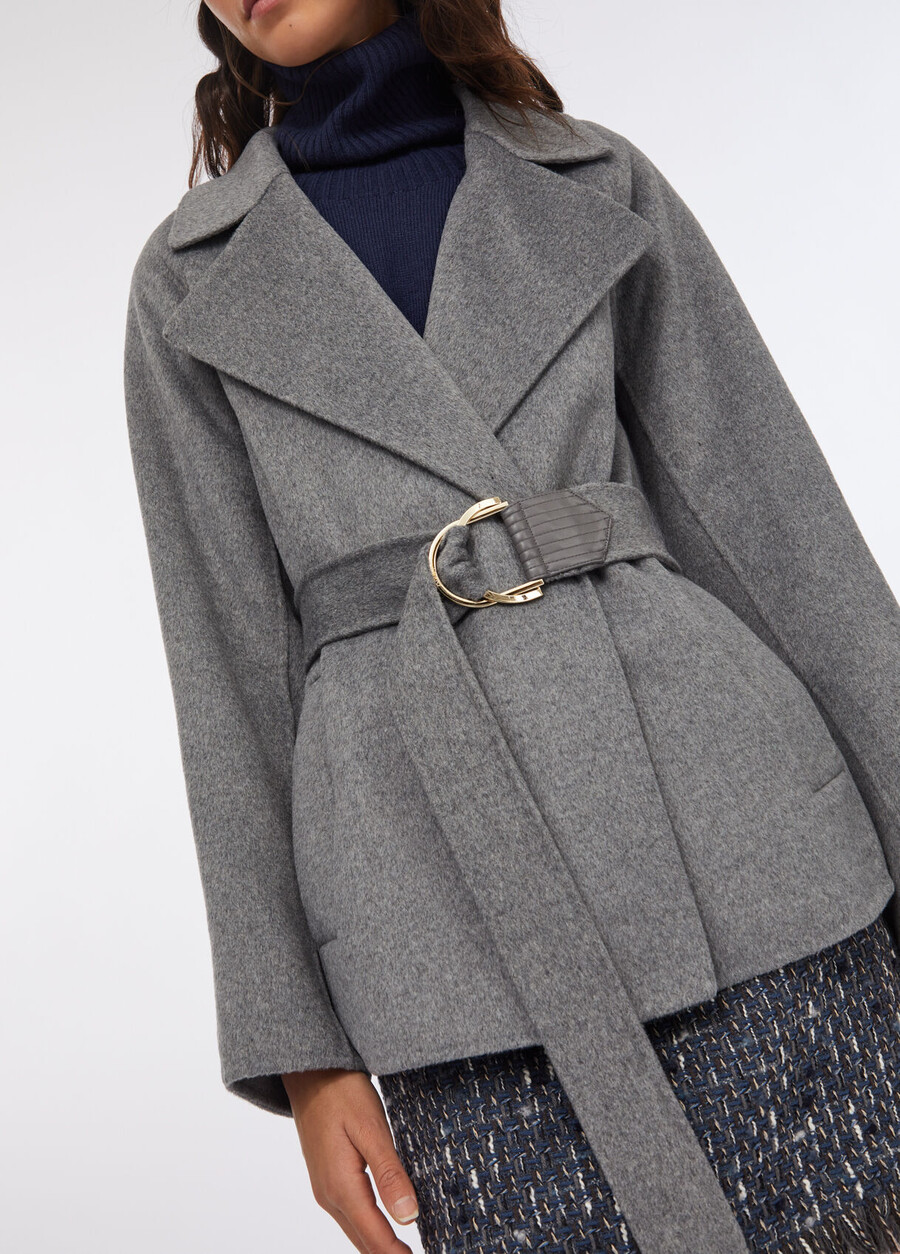 wool coat with belt