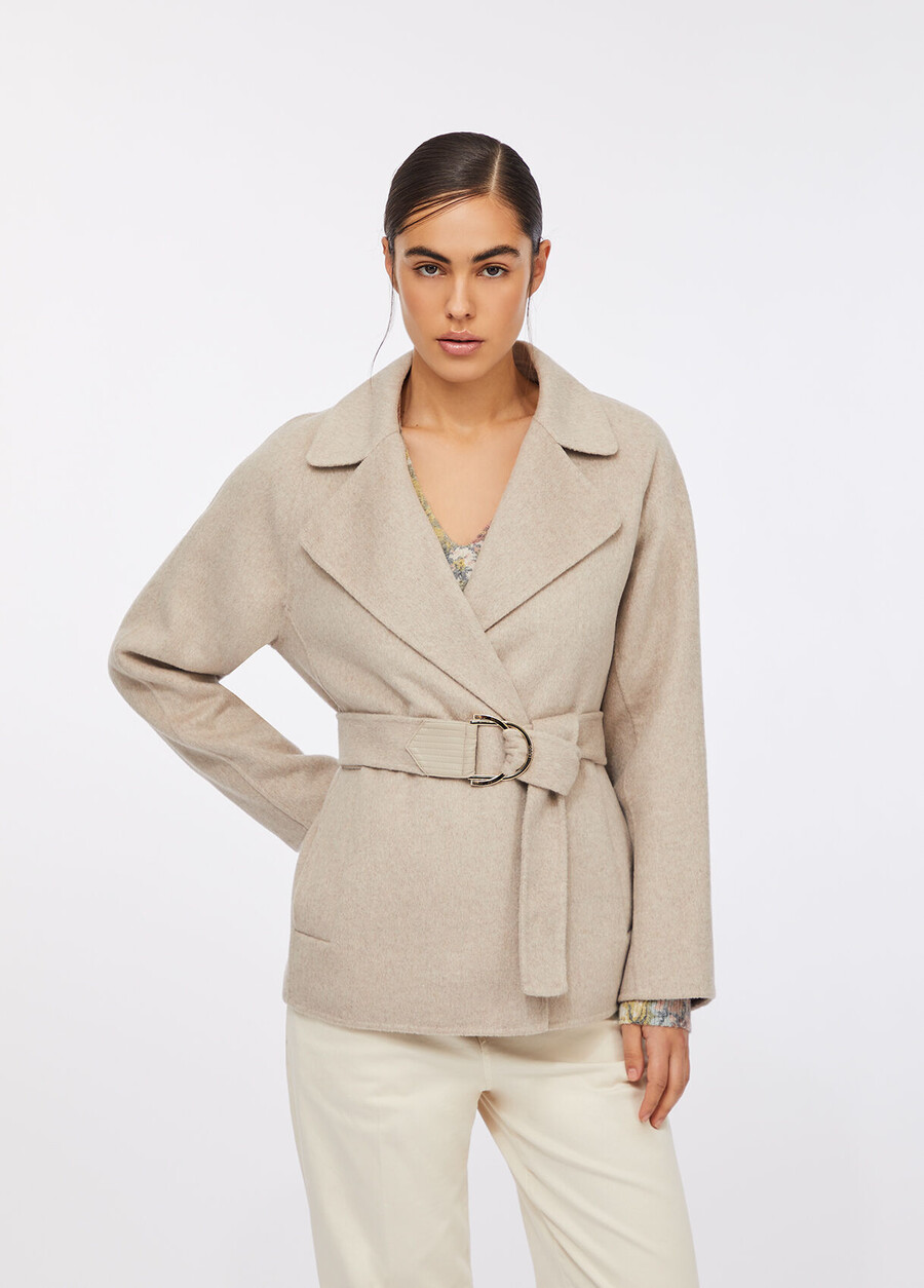 wool coat with belt