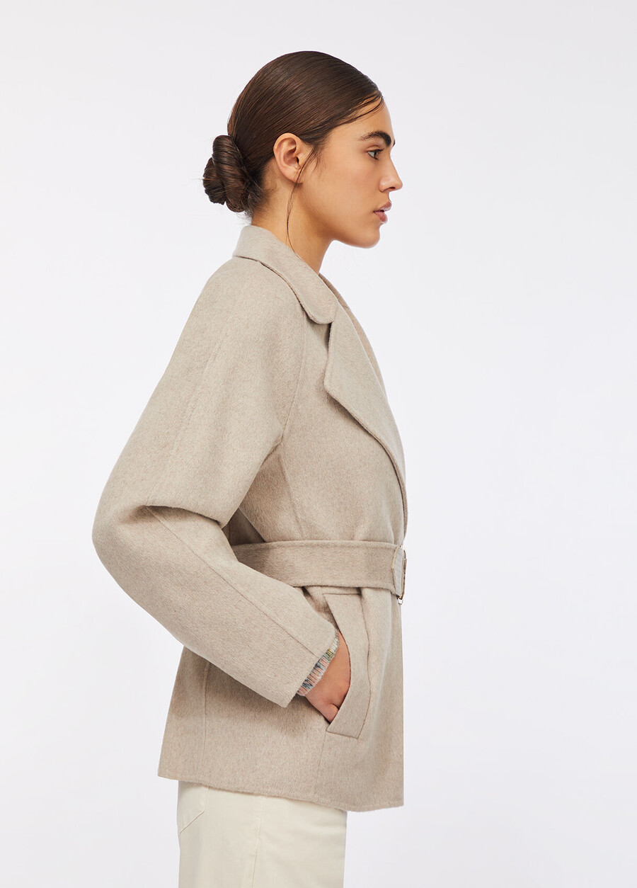wool coat with belt