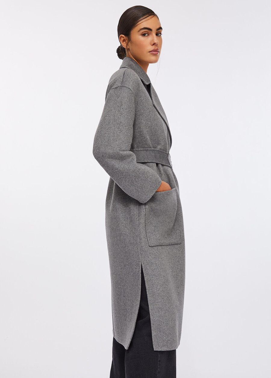 wool coat with belt