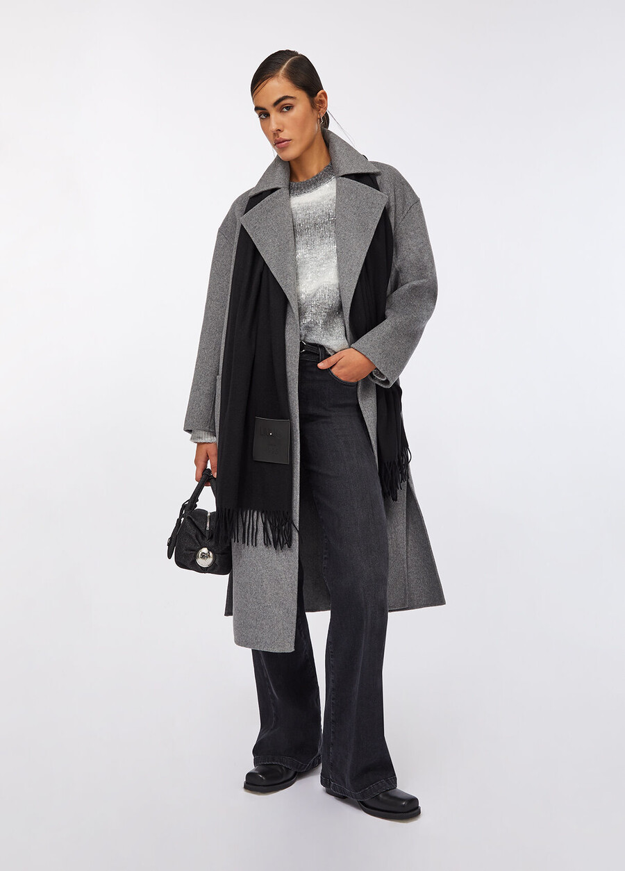 wool coat with belt