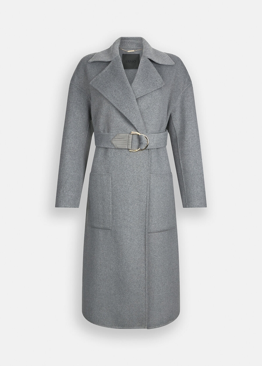 wool coat with belt