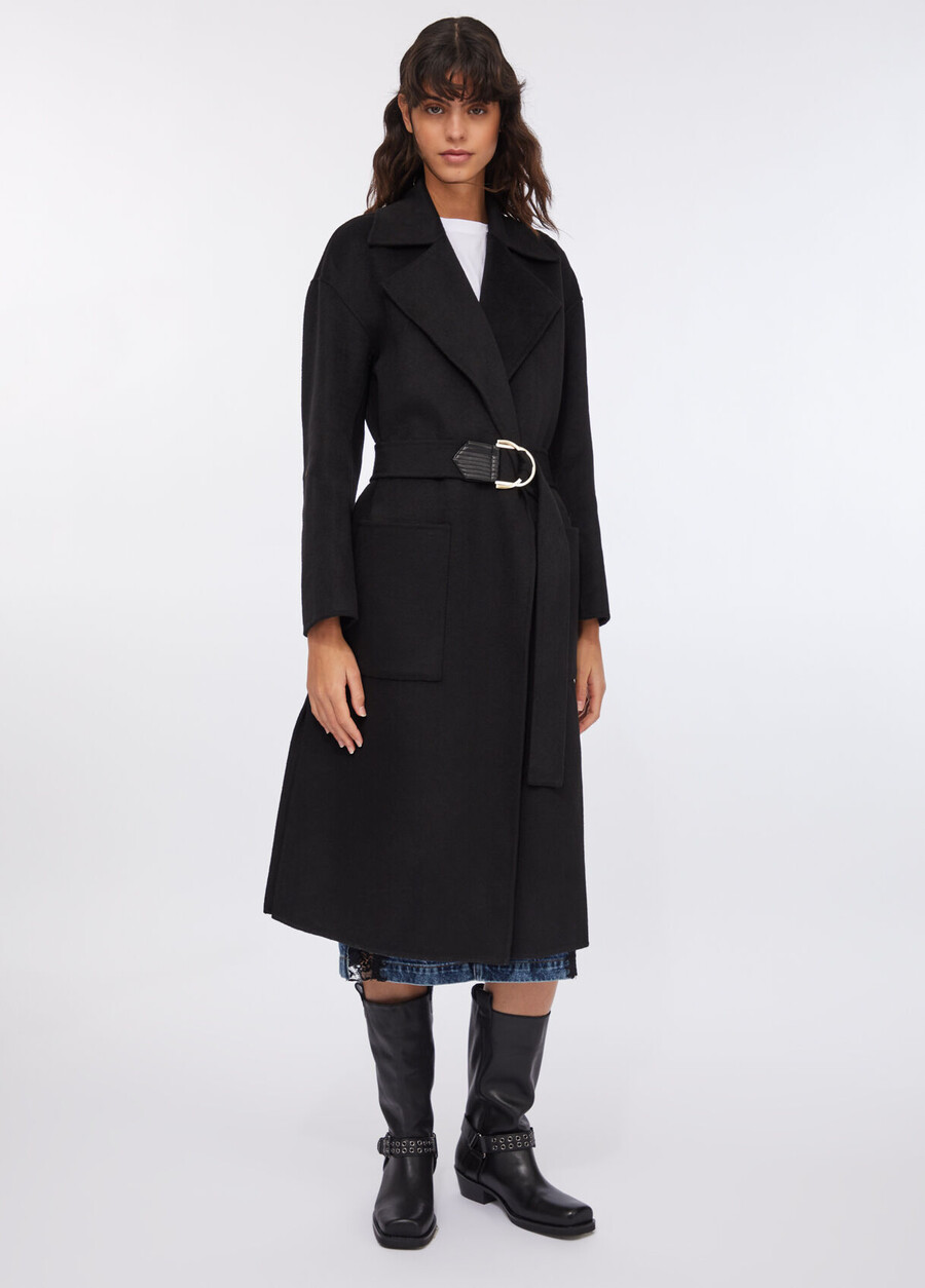 wool coat with belt