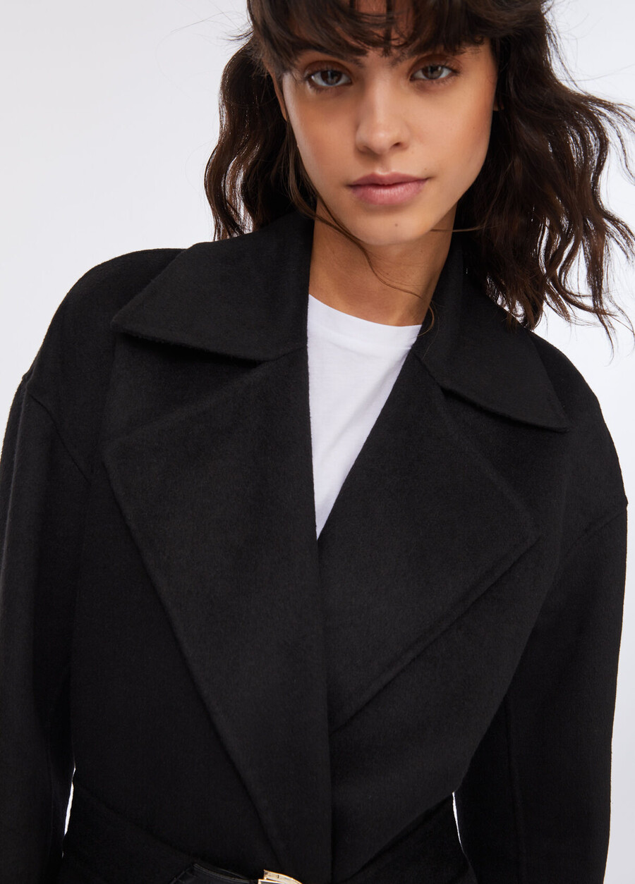 wool coat with belt
