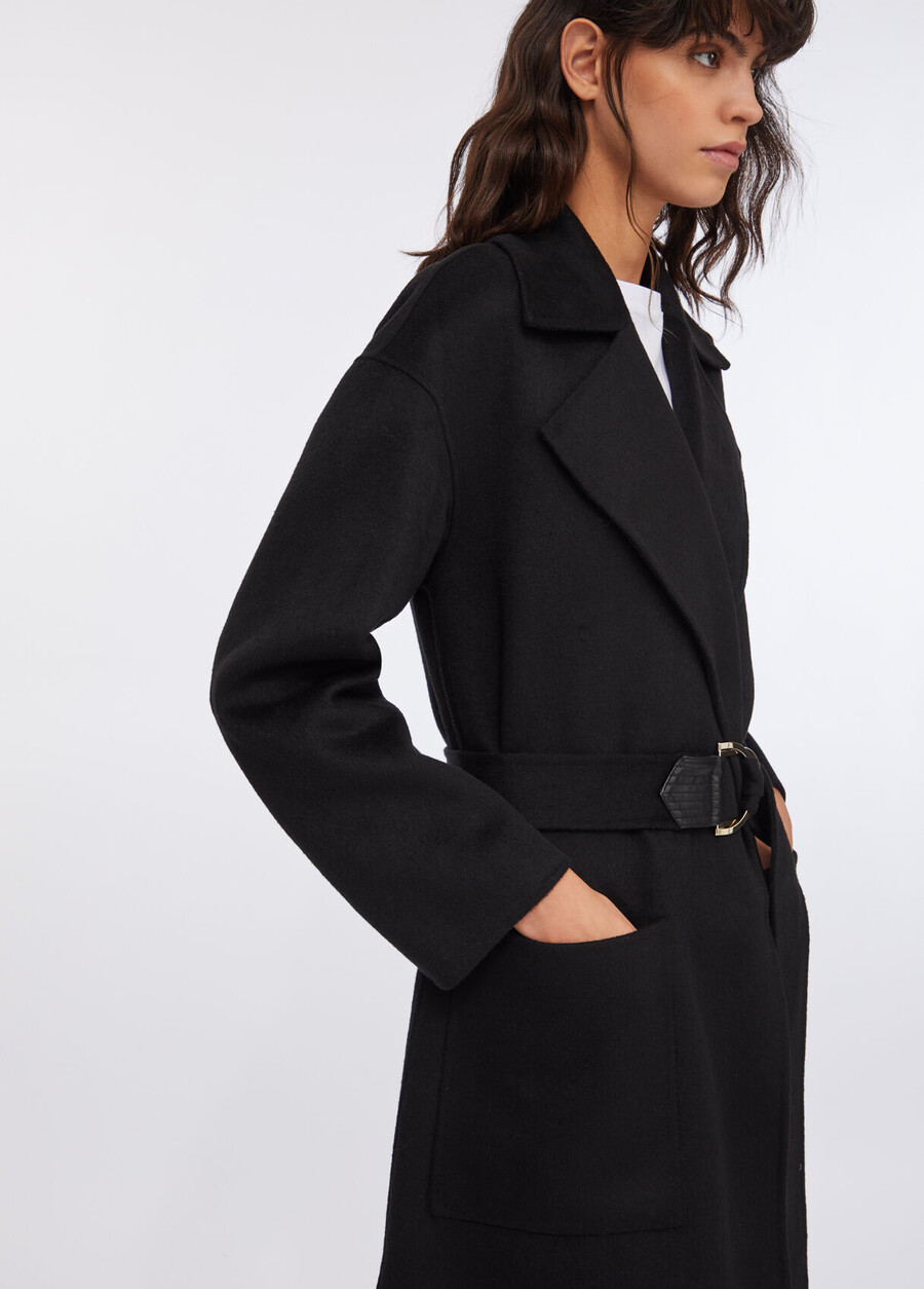 wool coat with belt