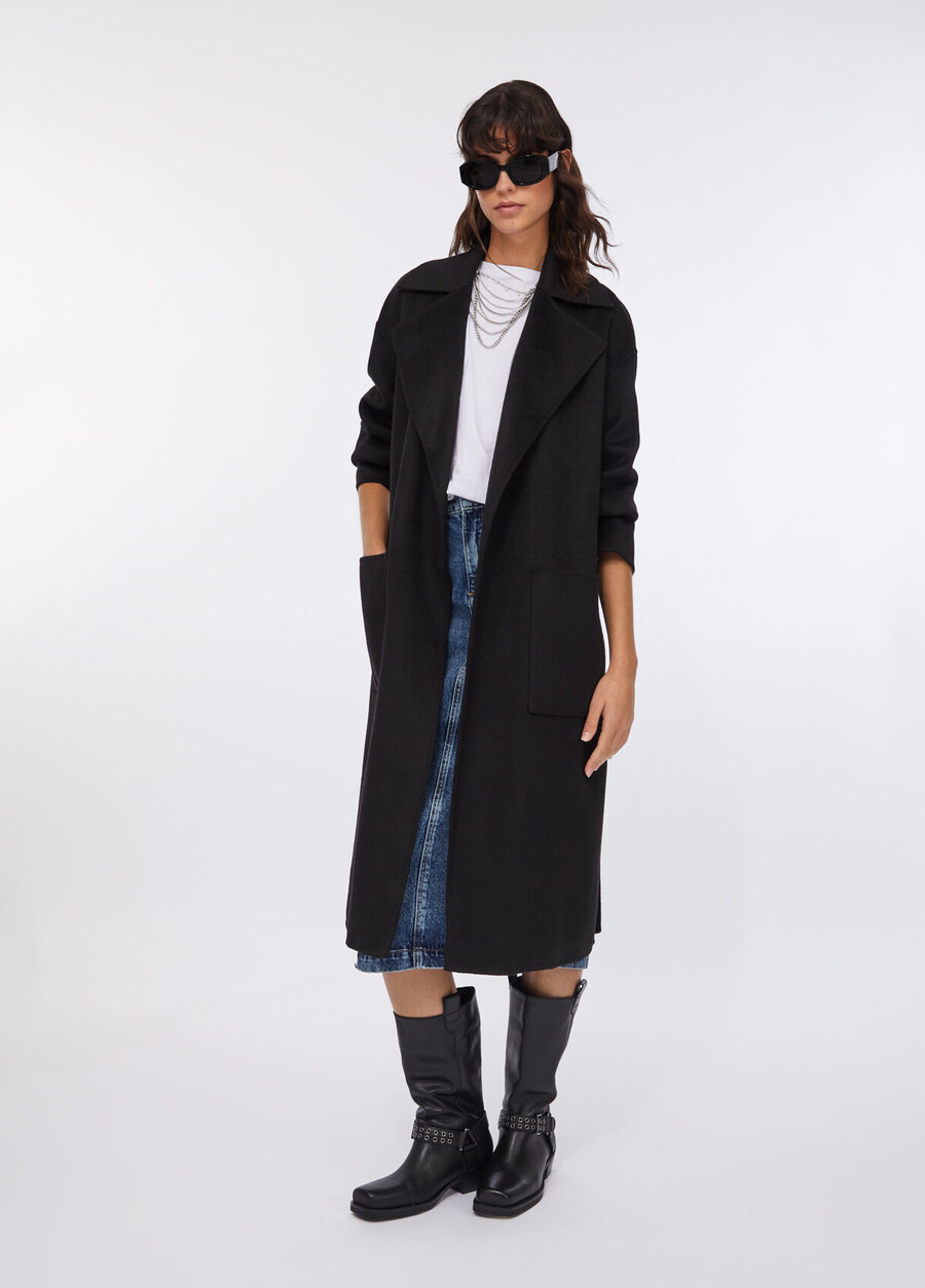 wool coat with belt