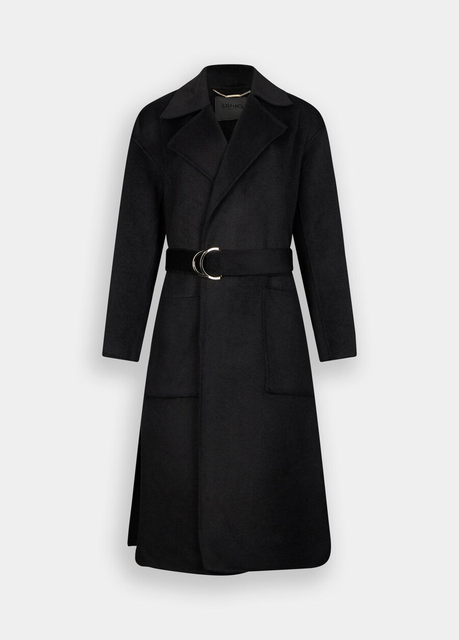 wool coat with belt