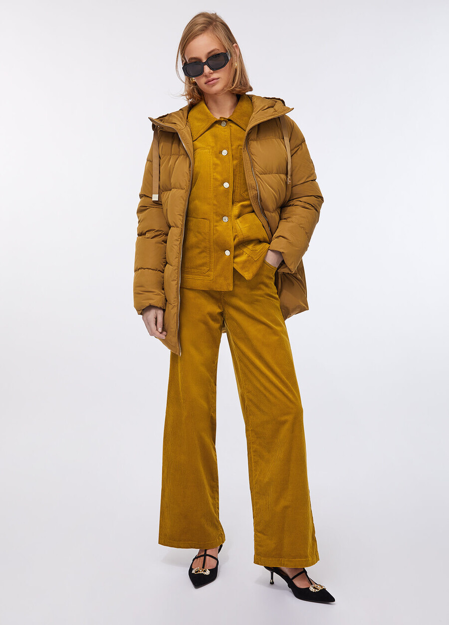 down jacket with bejewelled embroidery