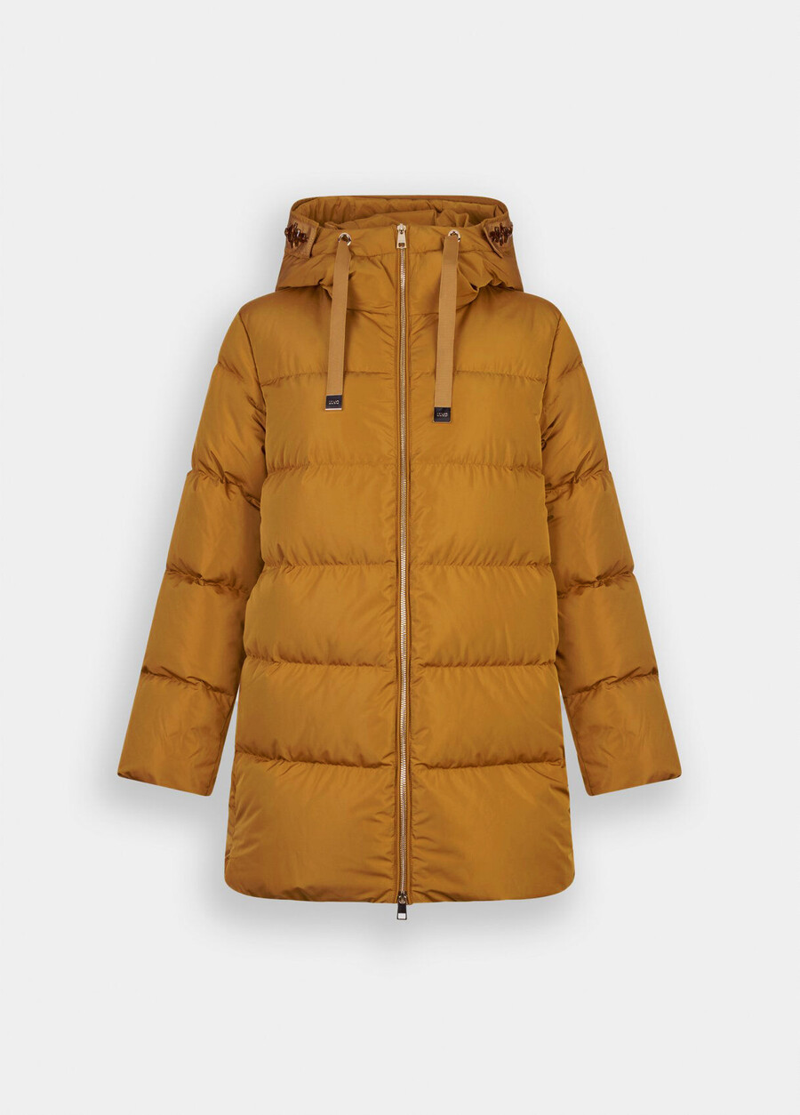 down jacket with bejewelled embroidery