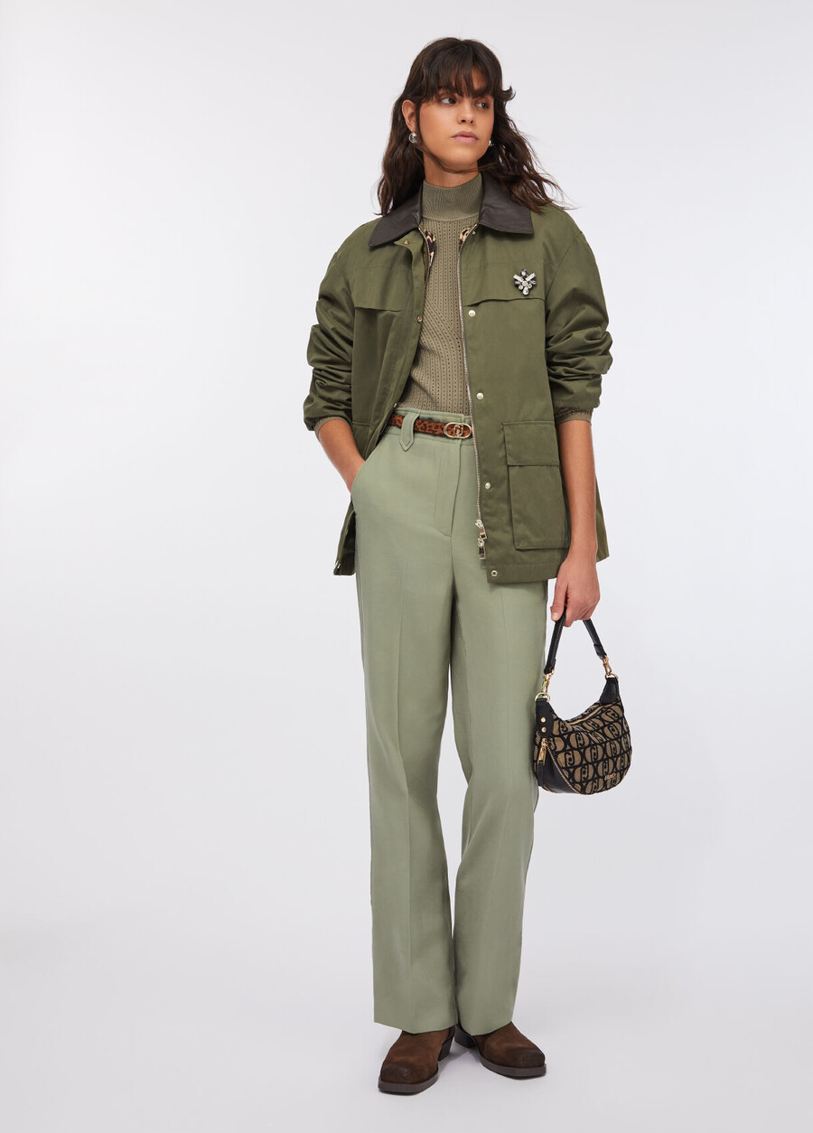 jacket with bejewelled embroidery