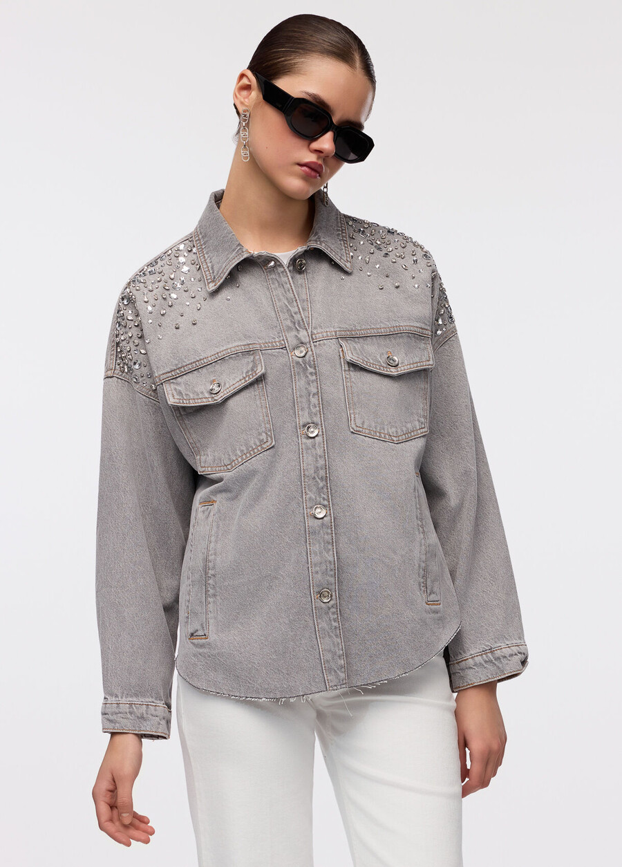 denim jacket with rhinestones