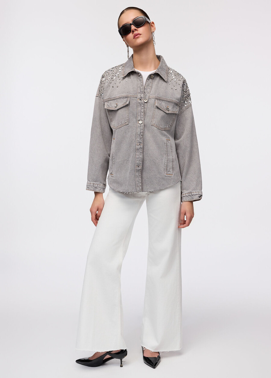 denim jacket with rhinestones