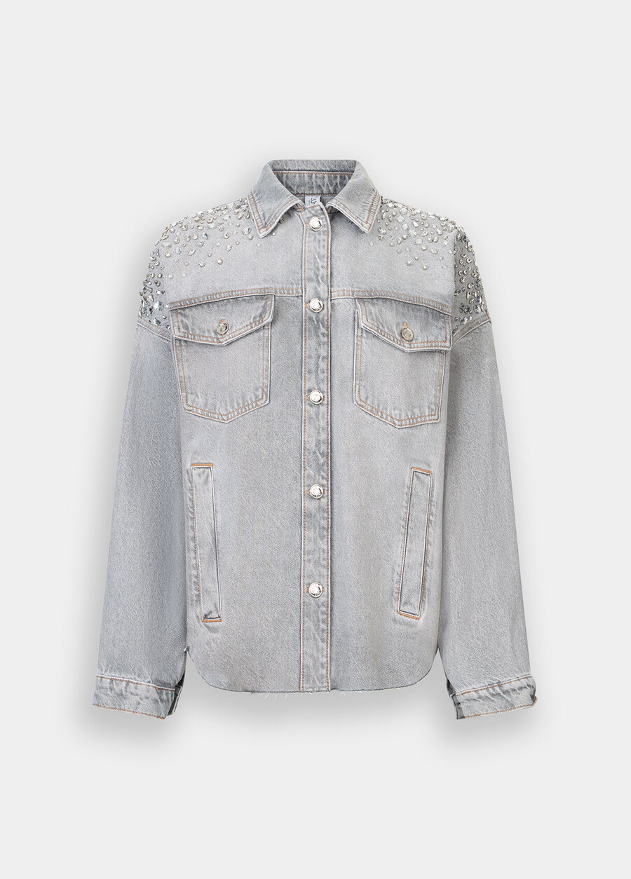 denim jacket with rhinestones