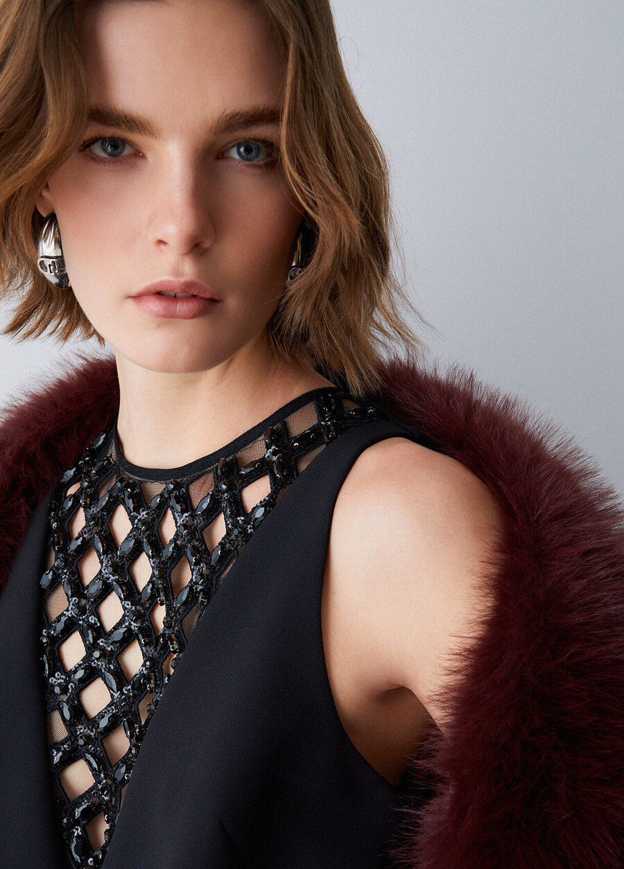 short dress with bejewelled embellishment