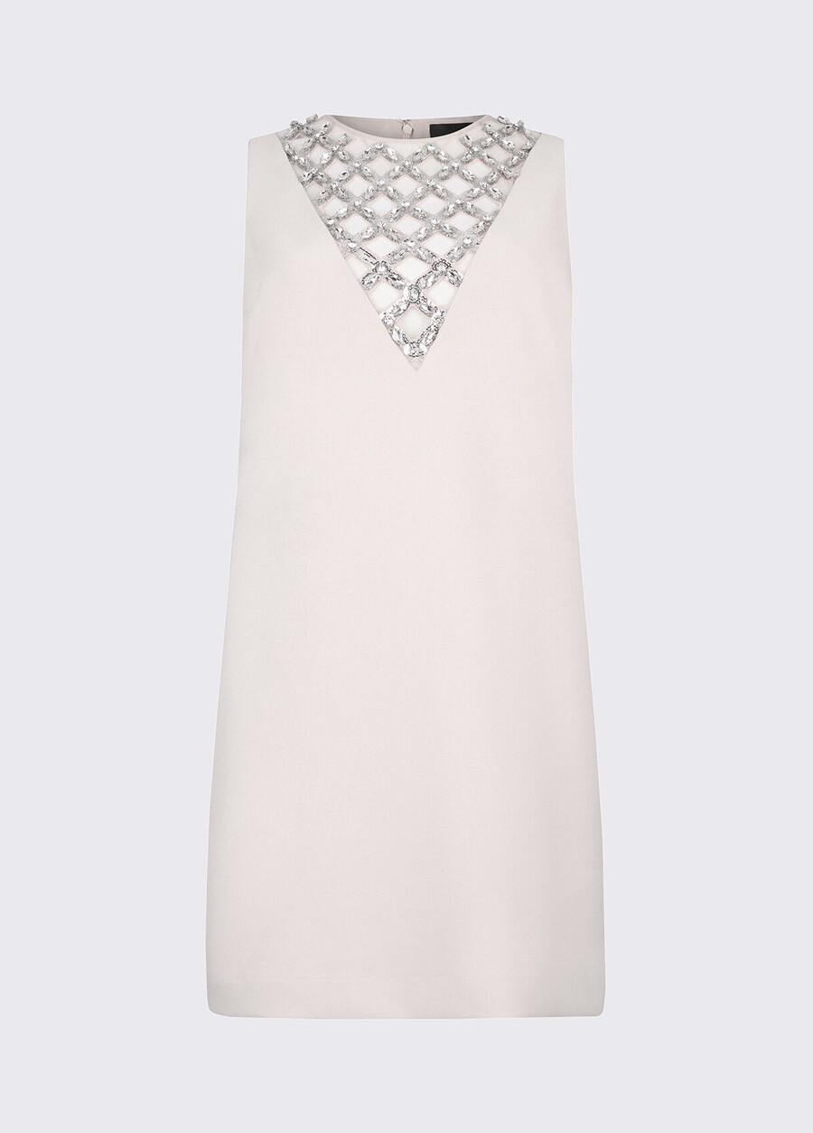 short dress with bejewelled embellishment