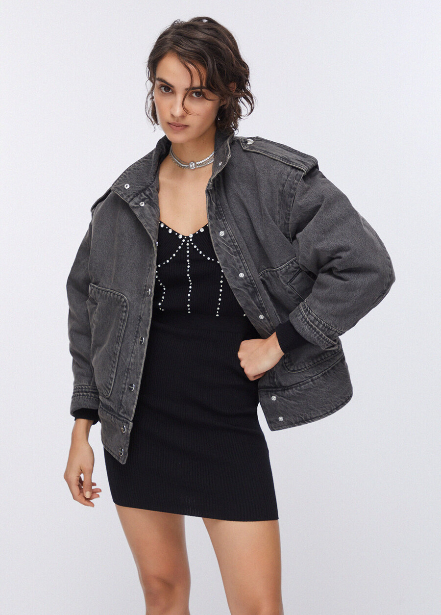 denim jacket with embroidery on the back
