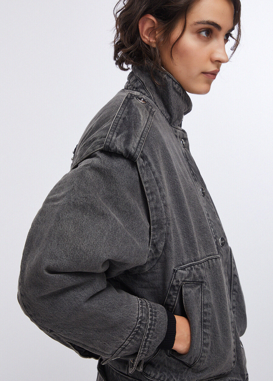 denim jacket with embroidery on the back