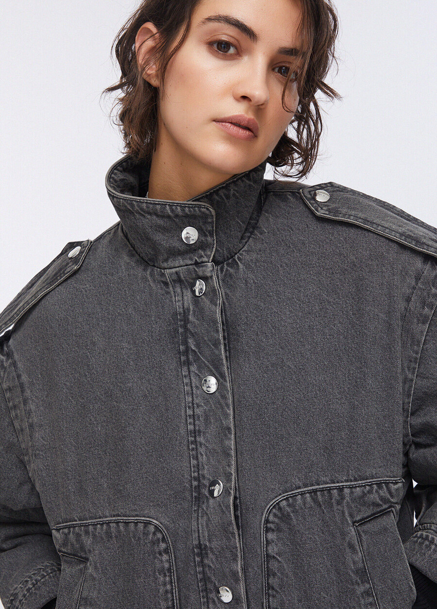 denim jacket with embroidery on the back