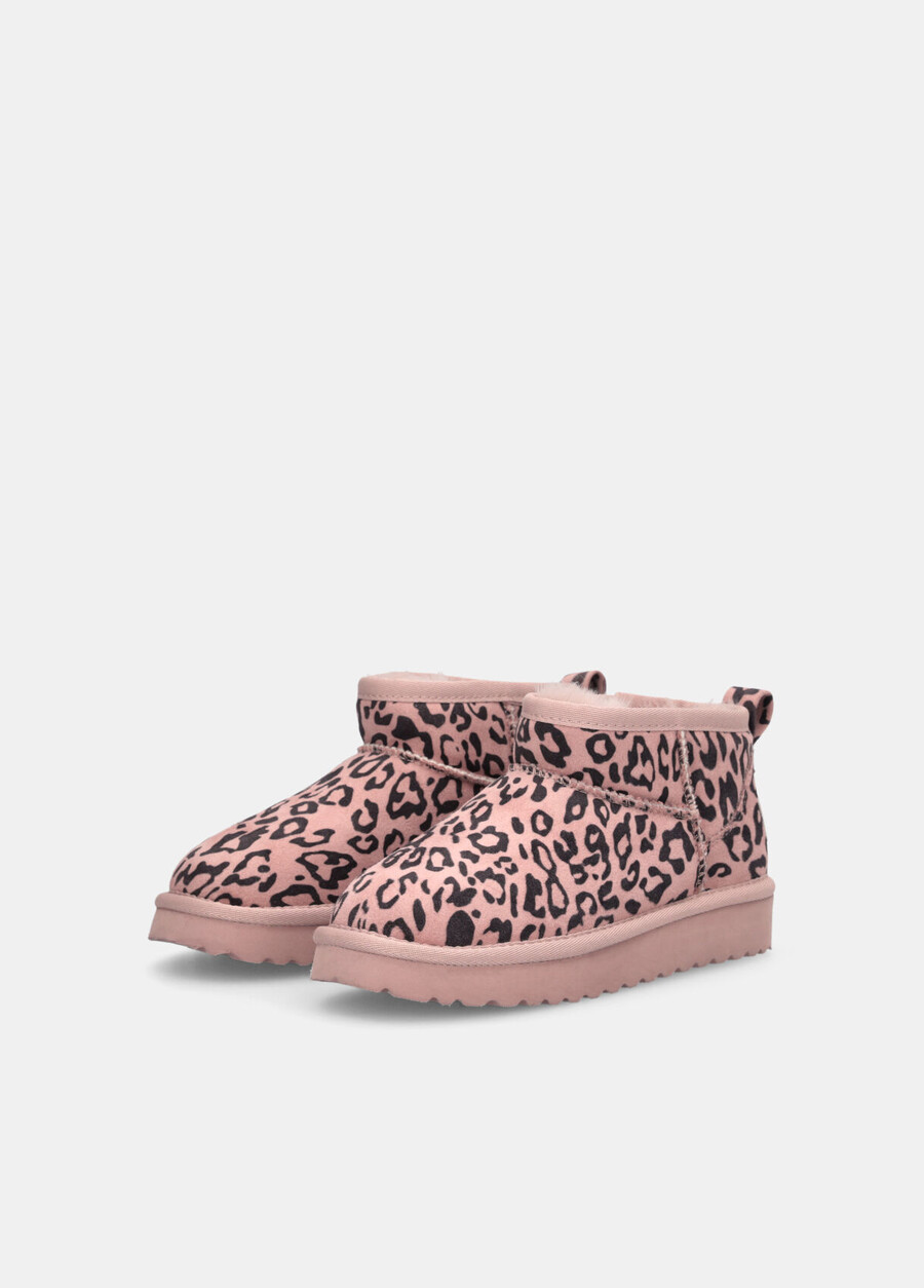 warm animal-print ankle boots