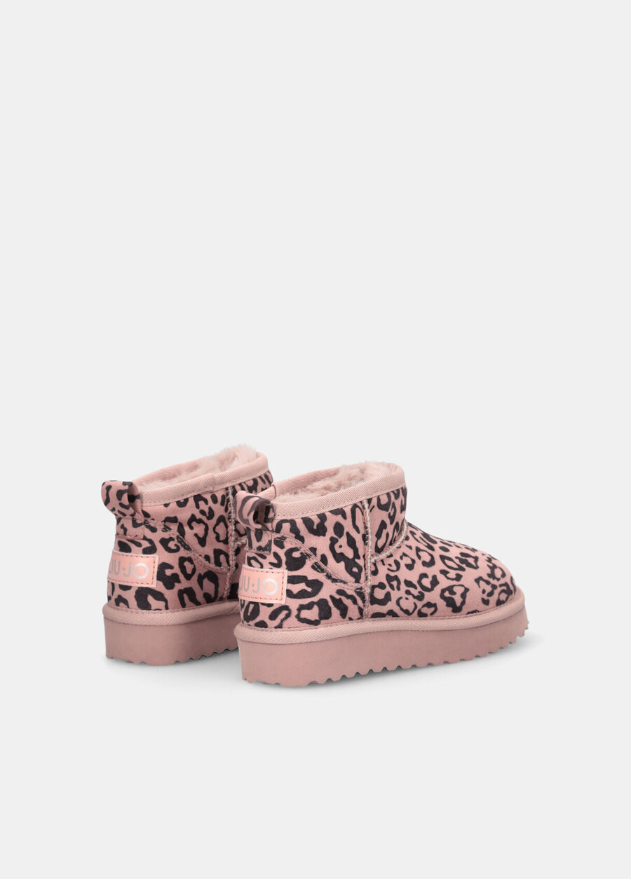 warm animal-print ankle boots