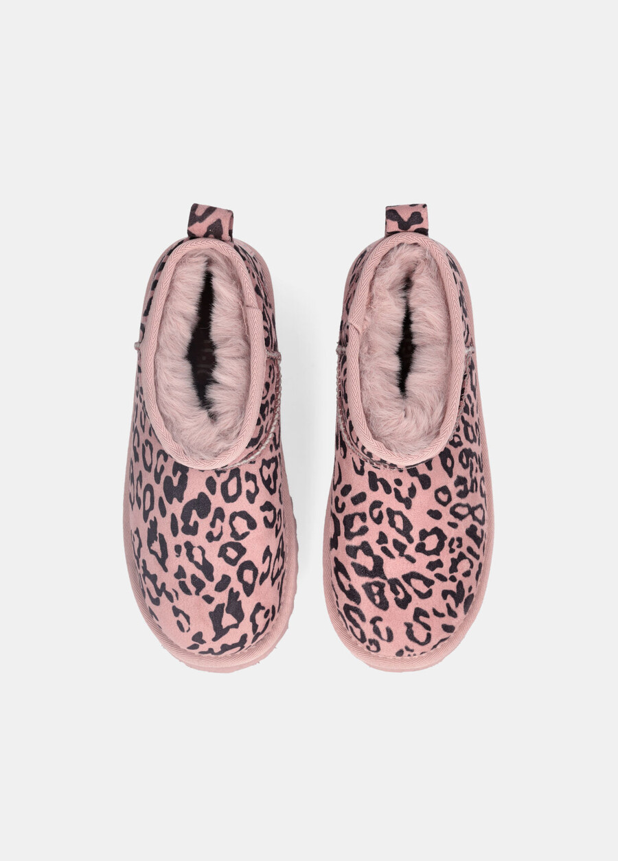 warm animal-print ankle boots