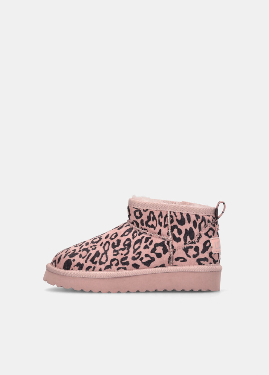 warm animal-print ankle boots