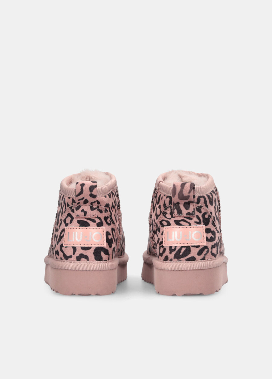 warm animal-print ankle boots