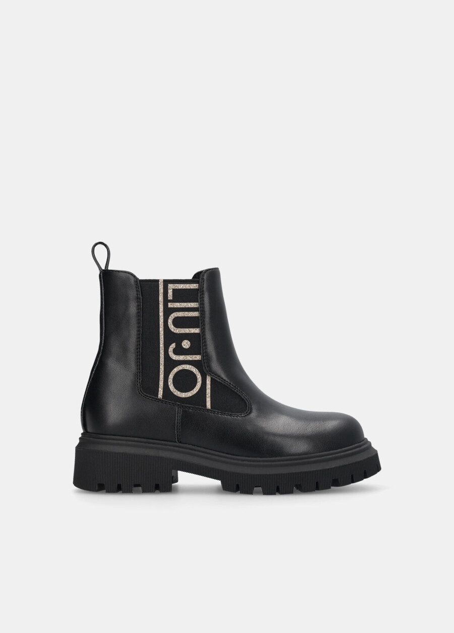 ankle boots with glittery maxi-logo