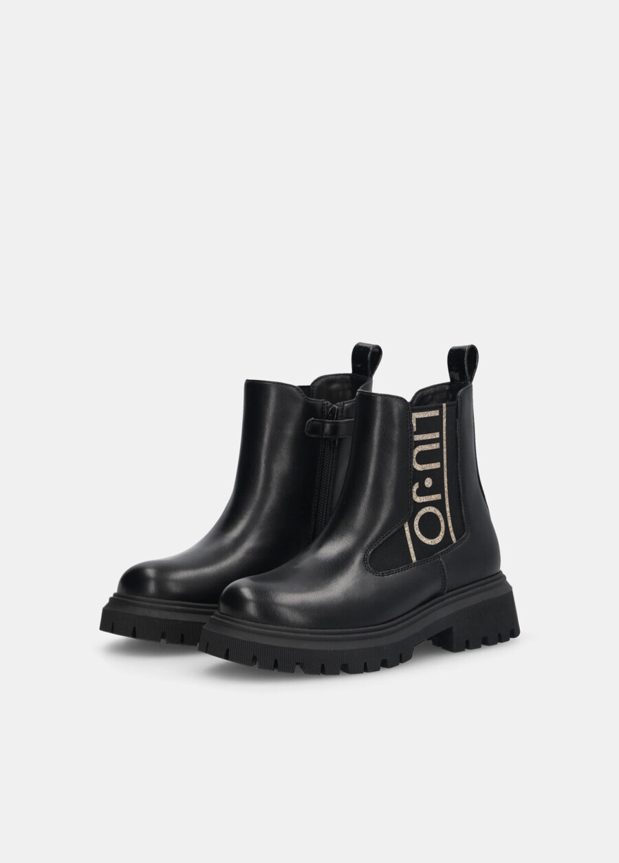 ankle boots with glittery maxi-logo