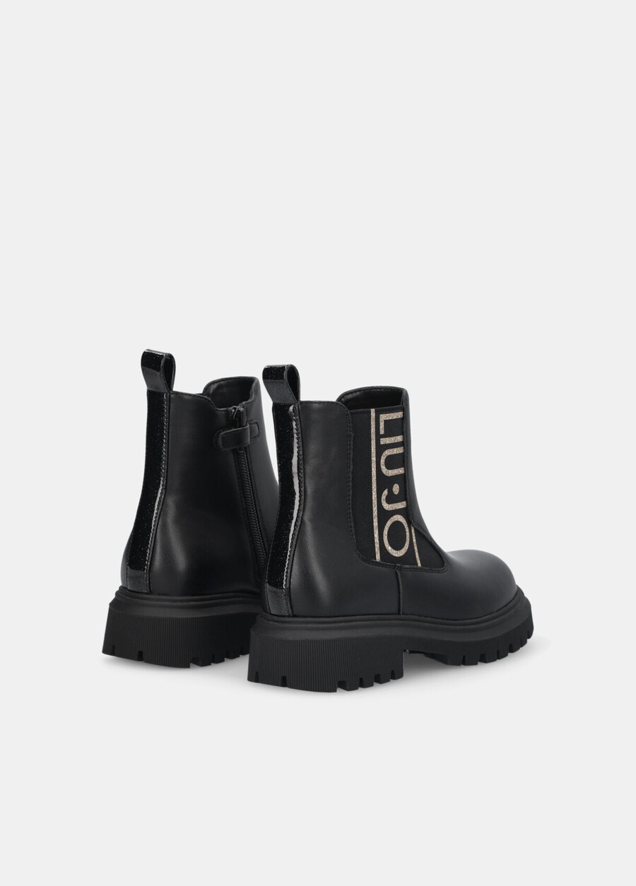 ankle boots with glittery maxi-logo