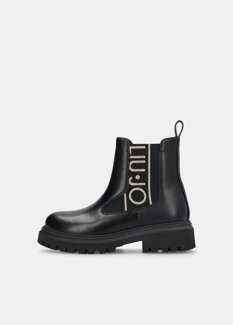 ankle boots with glittery maxi-logo