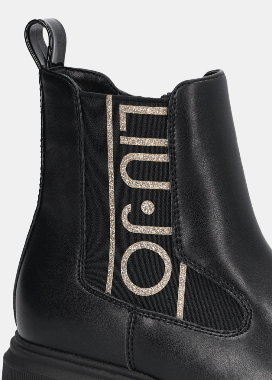 ankle boots with glittery maxi-logo