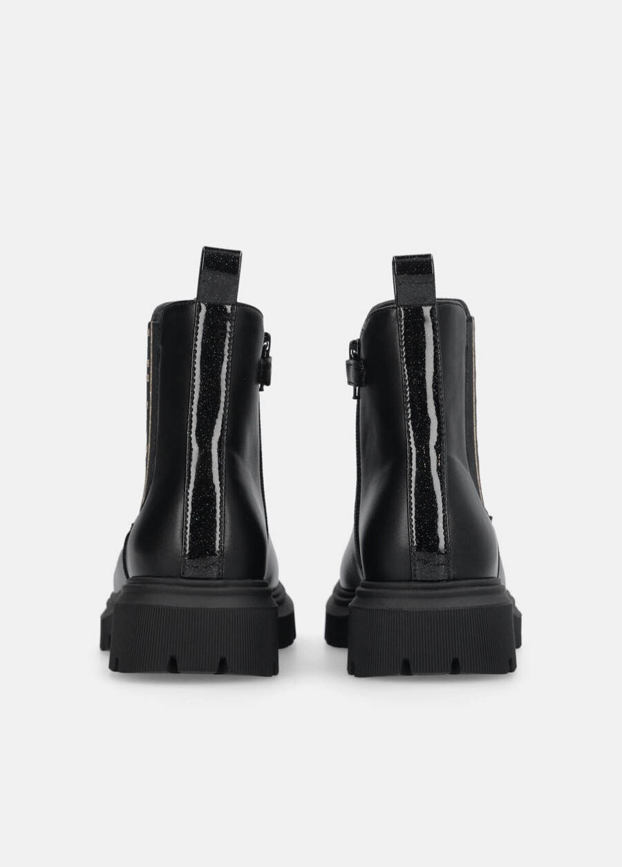 ankle boots with glittery maxi-logo