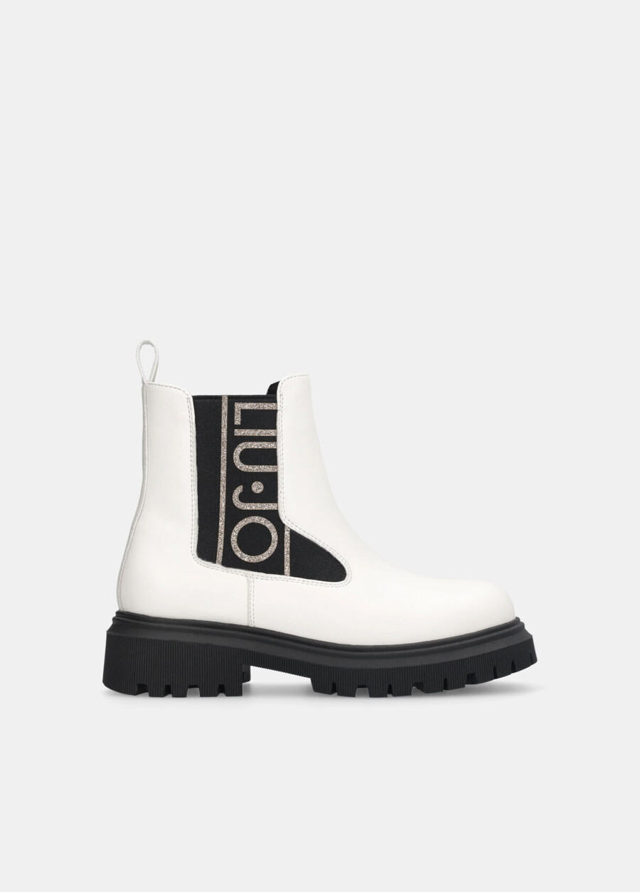 ankle boots with glittery maxi-logo