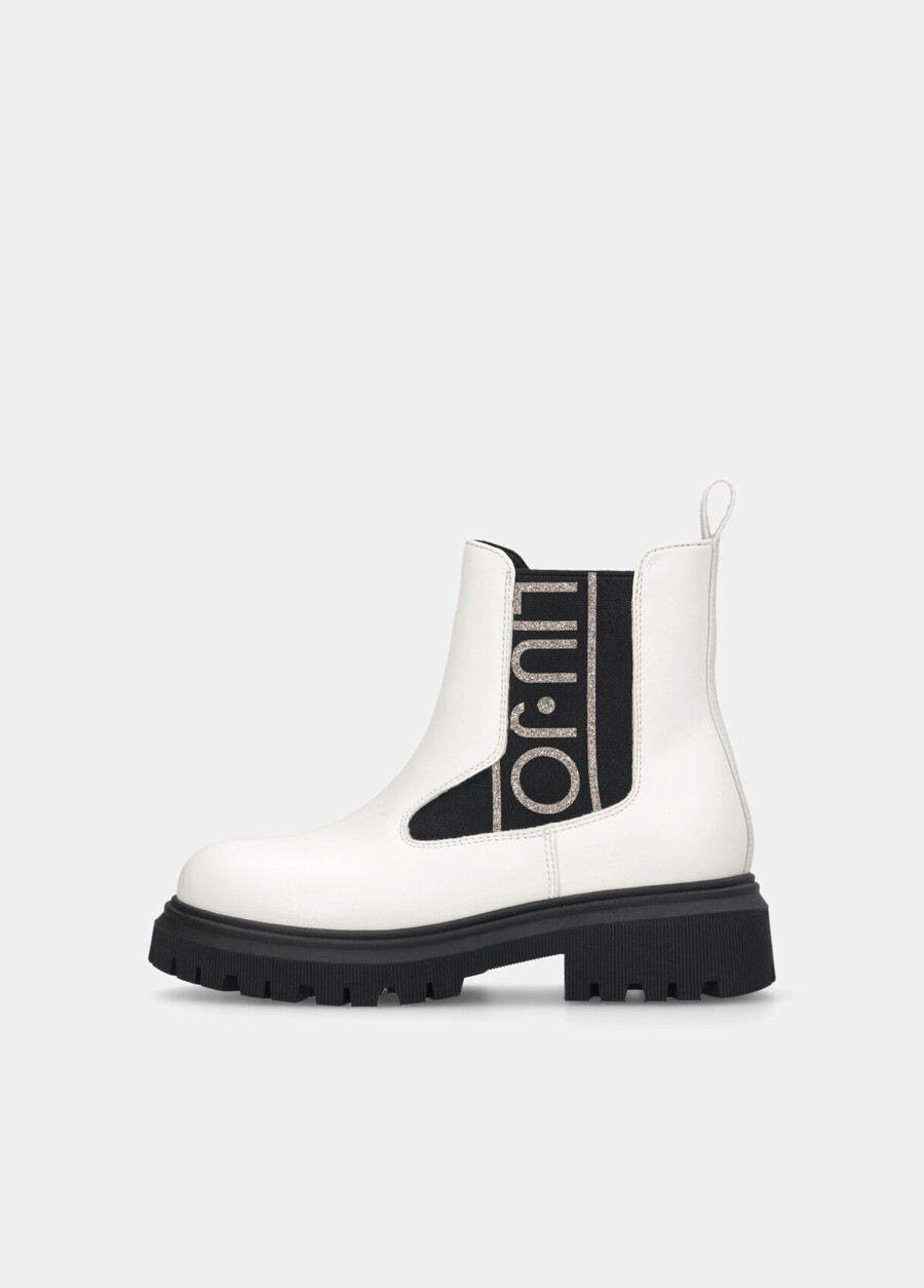 ankle boots with glittery maxi-logo
