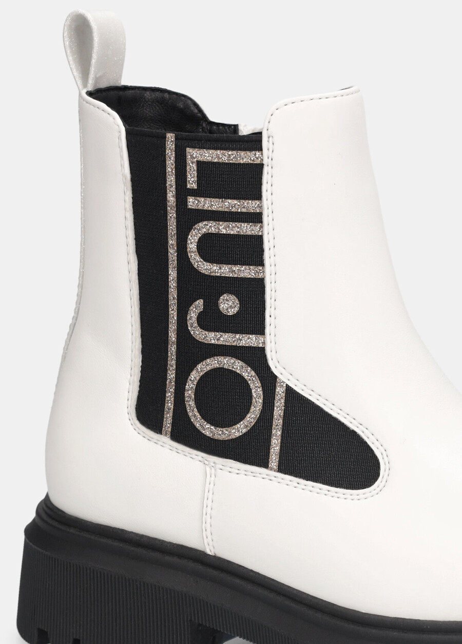 ankle boots with glittery maxi-logo