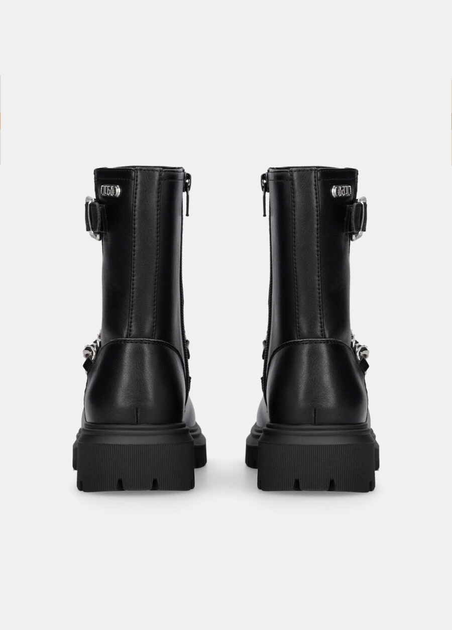 biker boots with bejewelled chain