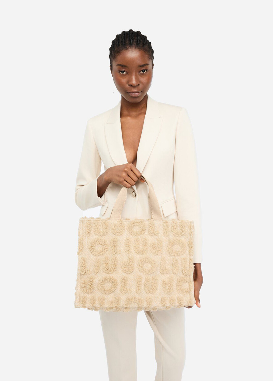 large wool-blend shopping bag